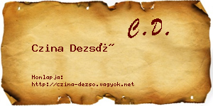 Czina Dezső névjegykártya